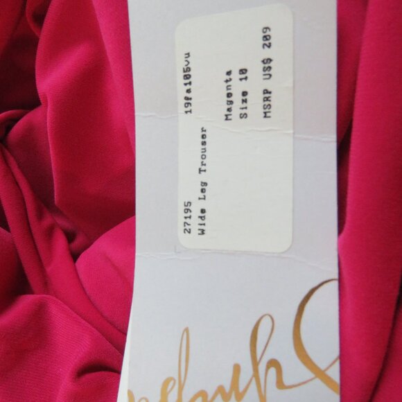 SYMPLI Wide Leg Trouser Pant in Magenta Stretch Pull On Travel - Size US 10 NWT - Picture 16 of 16